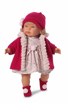 Интерактивная кукла Даниэла в розовом пальто 42 см., со звуком 